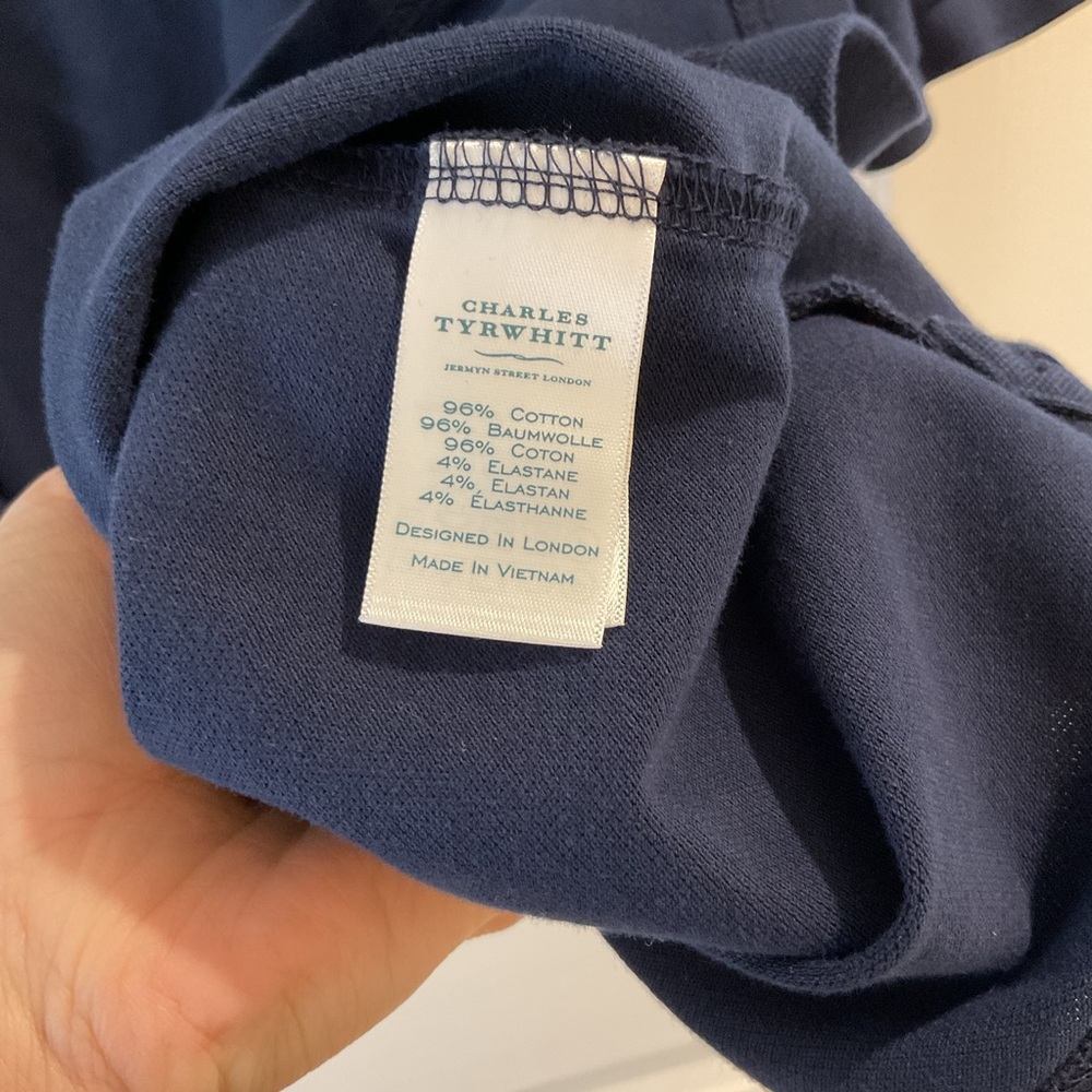 Charles Tyrwhitt jermyn street London navy Polo Shirt large cotton embroidered - Picture 5 of 6